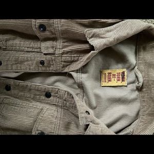 PULL&BEAR Worn Torn and Reborn Tan Corduroy Button Down Jacket - Size EU L